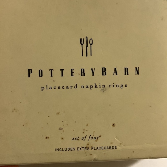 𝅺POTTERY Barn Placecard Napkin Rings Silver Tone- like new- set of 4 - Picture 11 of 11